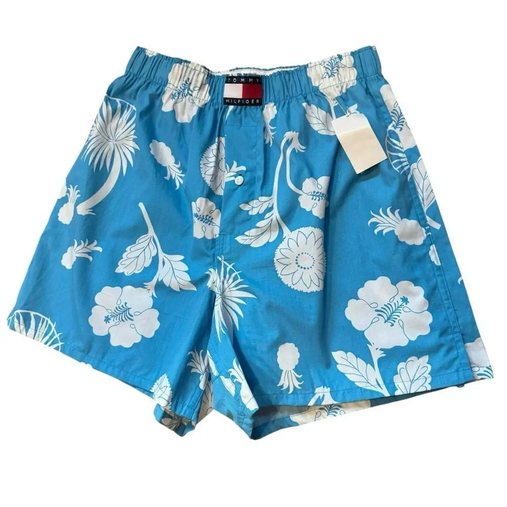 Tommy Hilfiger Vintage Blue Floral Men's Cotton Logo Boxers